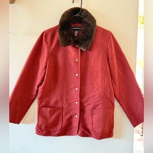 {Norton McNaughton}-Size: 10-Faux Suede Quilted Print Barn Jacket